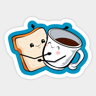 toast love and valentine coffee Sticker